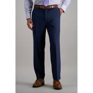 Haggar Travel Performance Suit Pant Mens 42x32 Navy Blue Comfort Flex Waistband